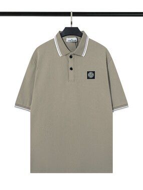 Stone Island Gray Short Sleeve Polo Shirt